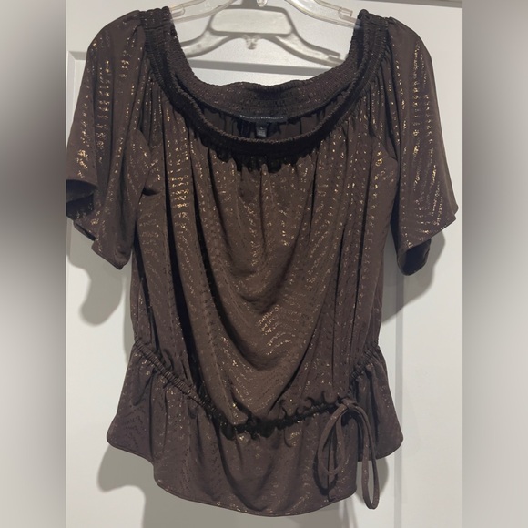 White House Black Market Tops - White House Black Market Elegant Brown Women's Top Size Large